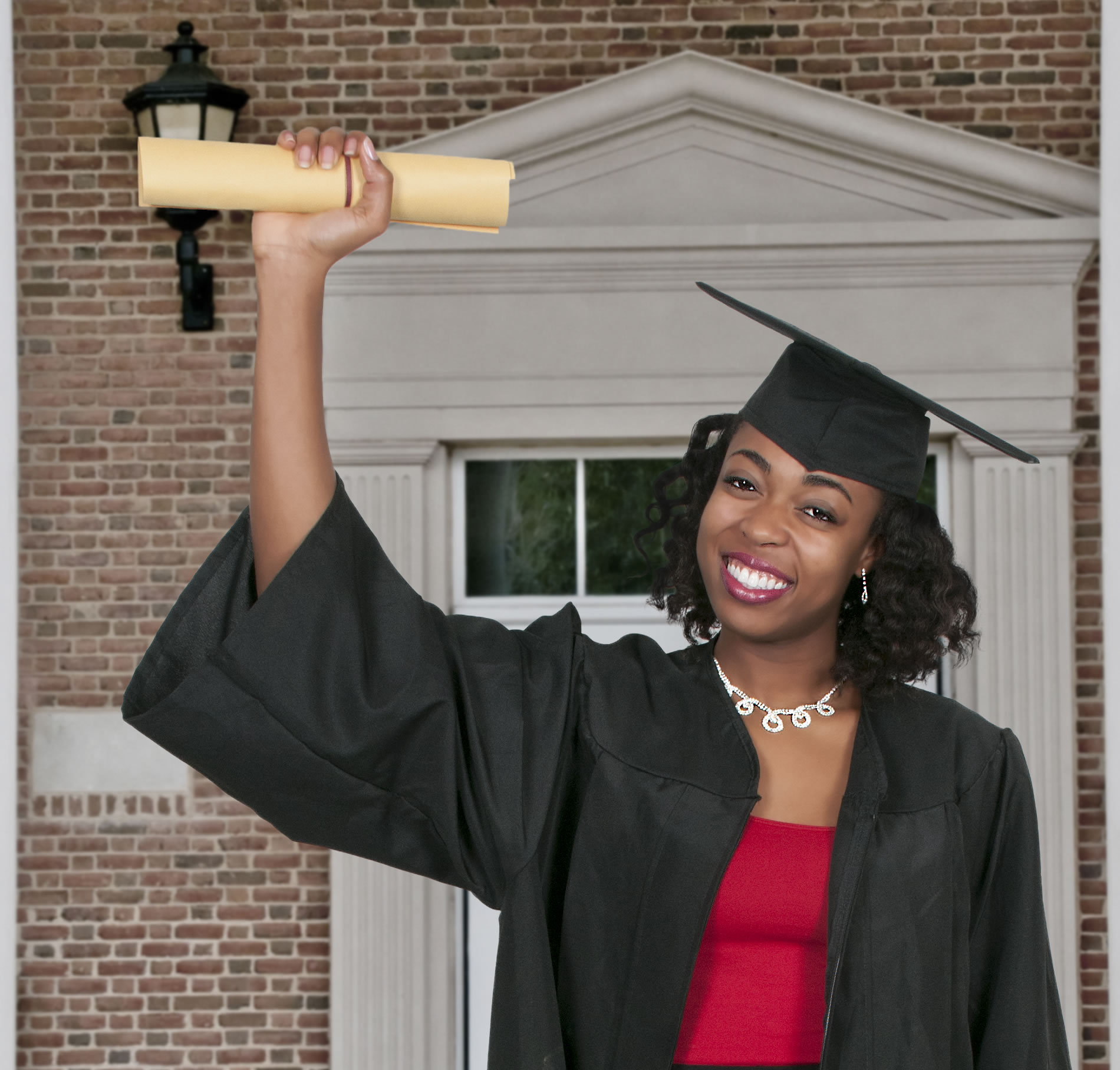 Student with diploma