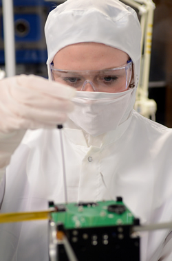 Student in lab