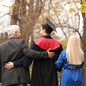 Graduate with family